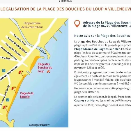 Appartement Le Jardin De La Mer, Plage, Jardin, Parking , Vélos Villeneuve-Loubet
